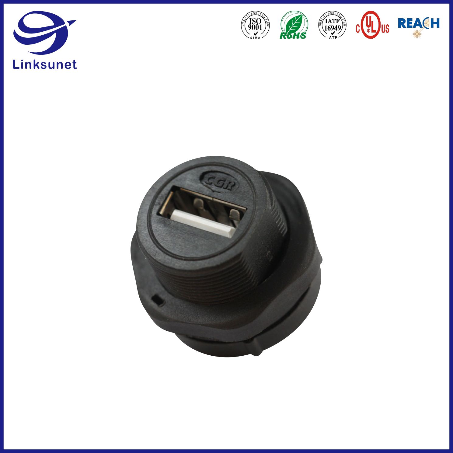 USB Series Led Waterproof Connector For Industrial Wire Harness