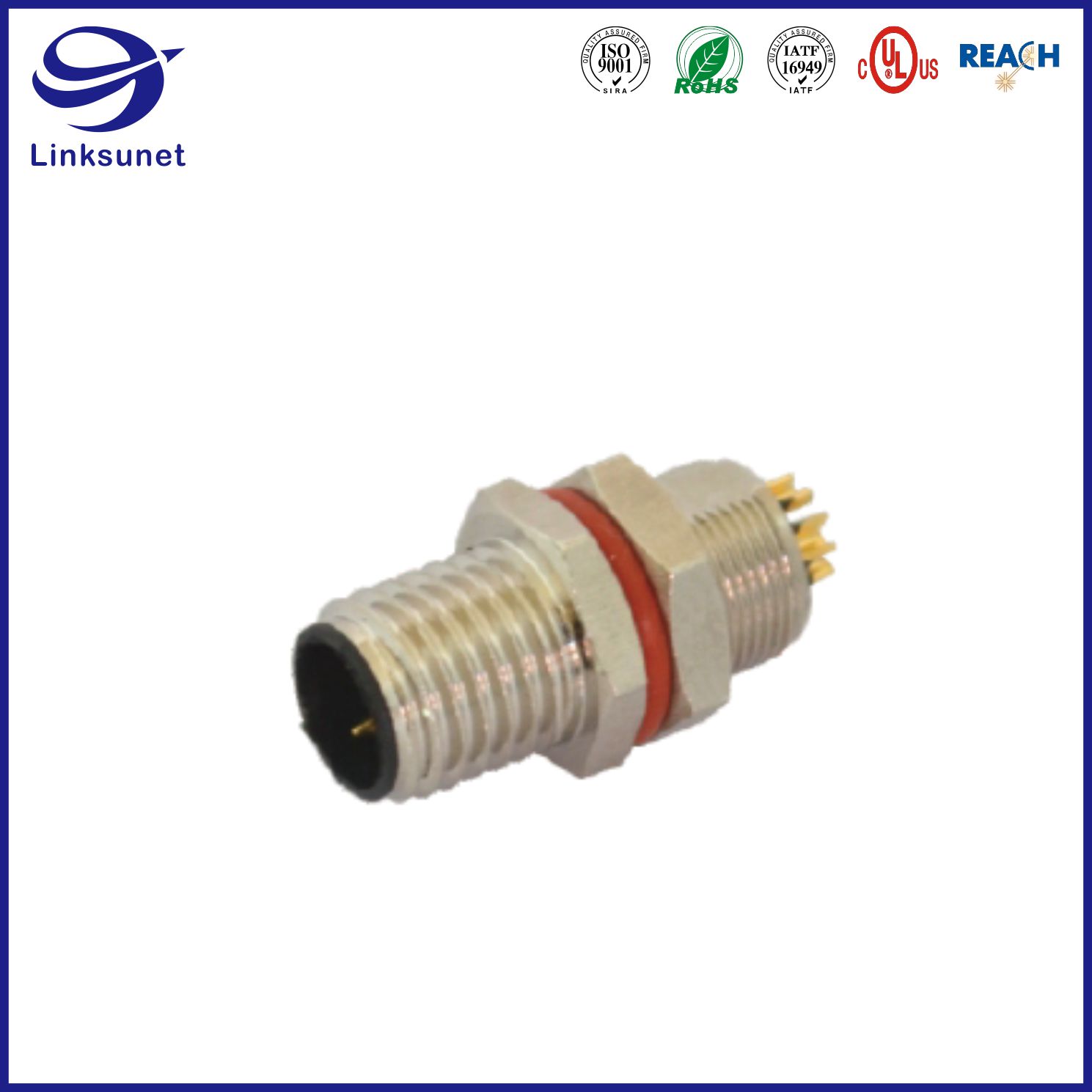 M8 Series Led Waterproof Connector For Industrial Wire Harness